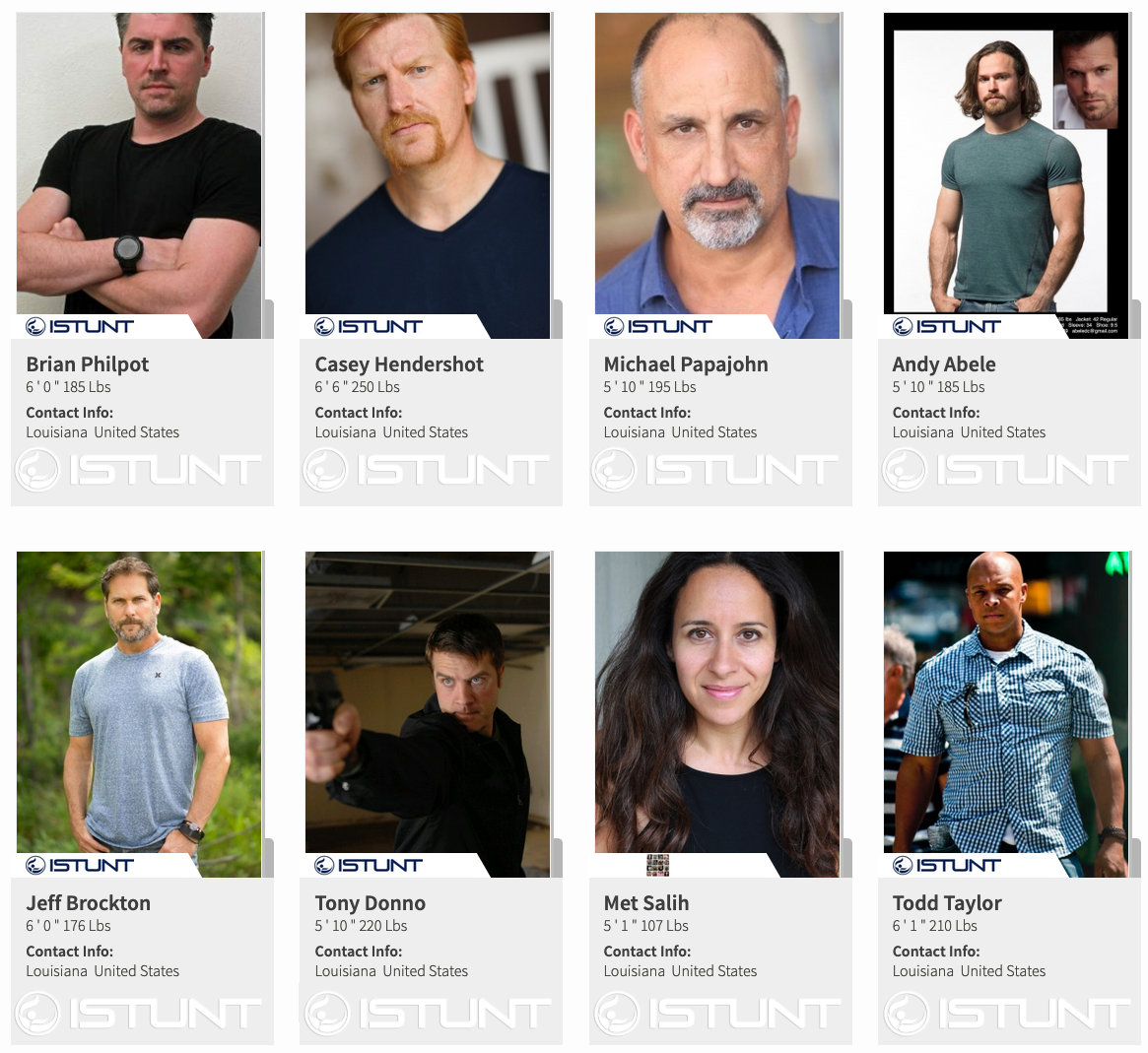 Brian Philpot, Casey Hendershot, Michael Papajohn, Andy Abele, Jeff Brockton, Tony Donno, Met Salih, Todd Taylor